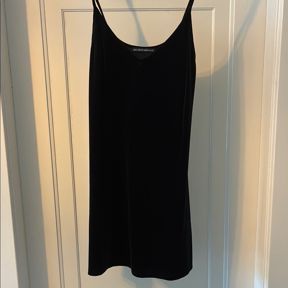 Brandy Melville Classic Black Velvet Dress